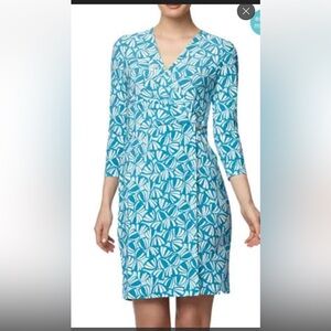 NWT Anne Klein Calypso Blue Stretchy Dress Size Small